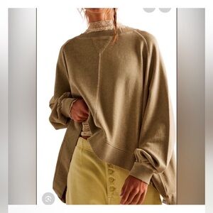 Free People Rework It & Reverse It Sweatshirt. Light green